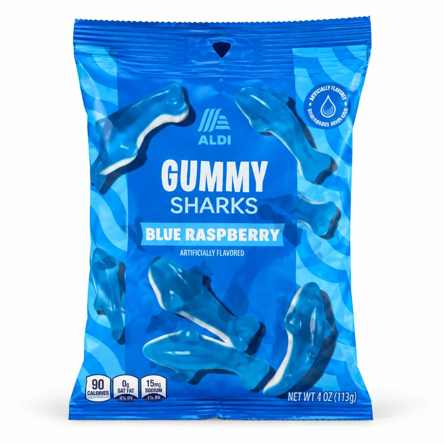 ALDI Gummy Sharks Blue Raspberry