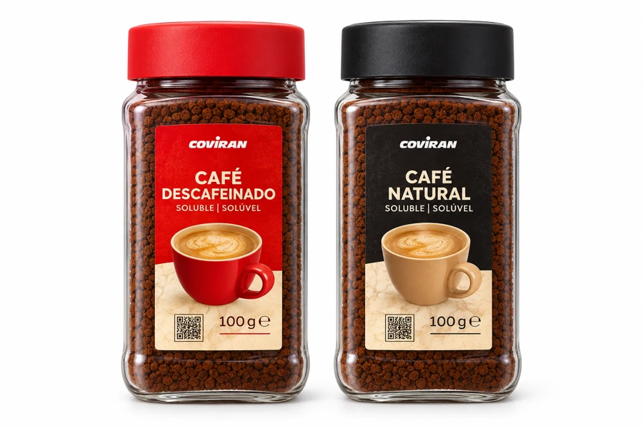 Café instantáneo frasco rectangular