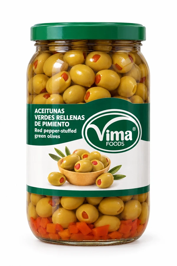 Aceitunas verdes rellenas de pimiento Vima