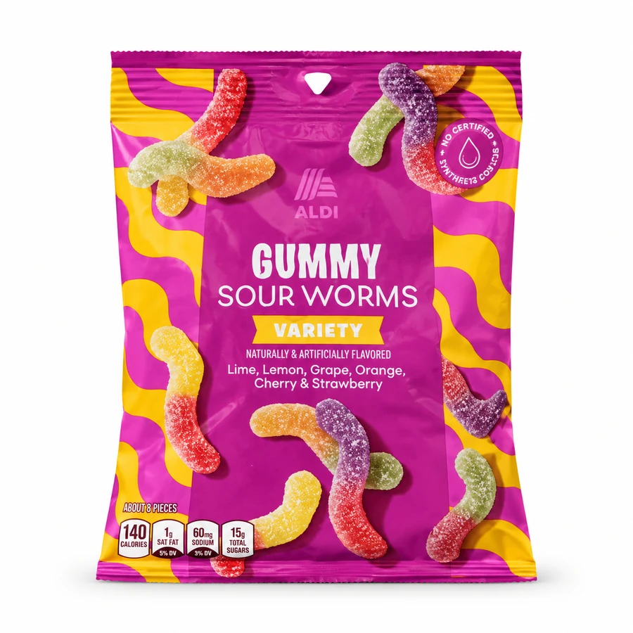 Gomitas ALDI Gummy Sour Worms