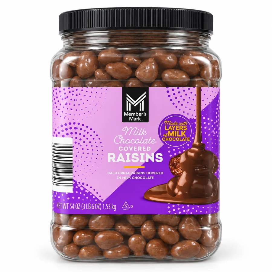 Pasas cubiertas de chocolate
